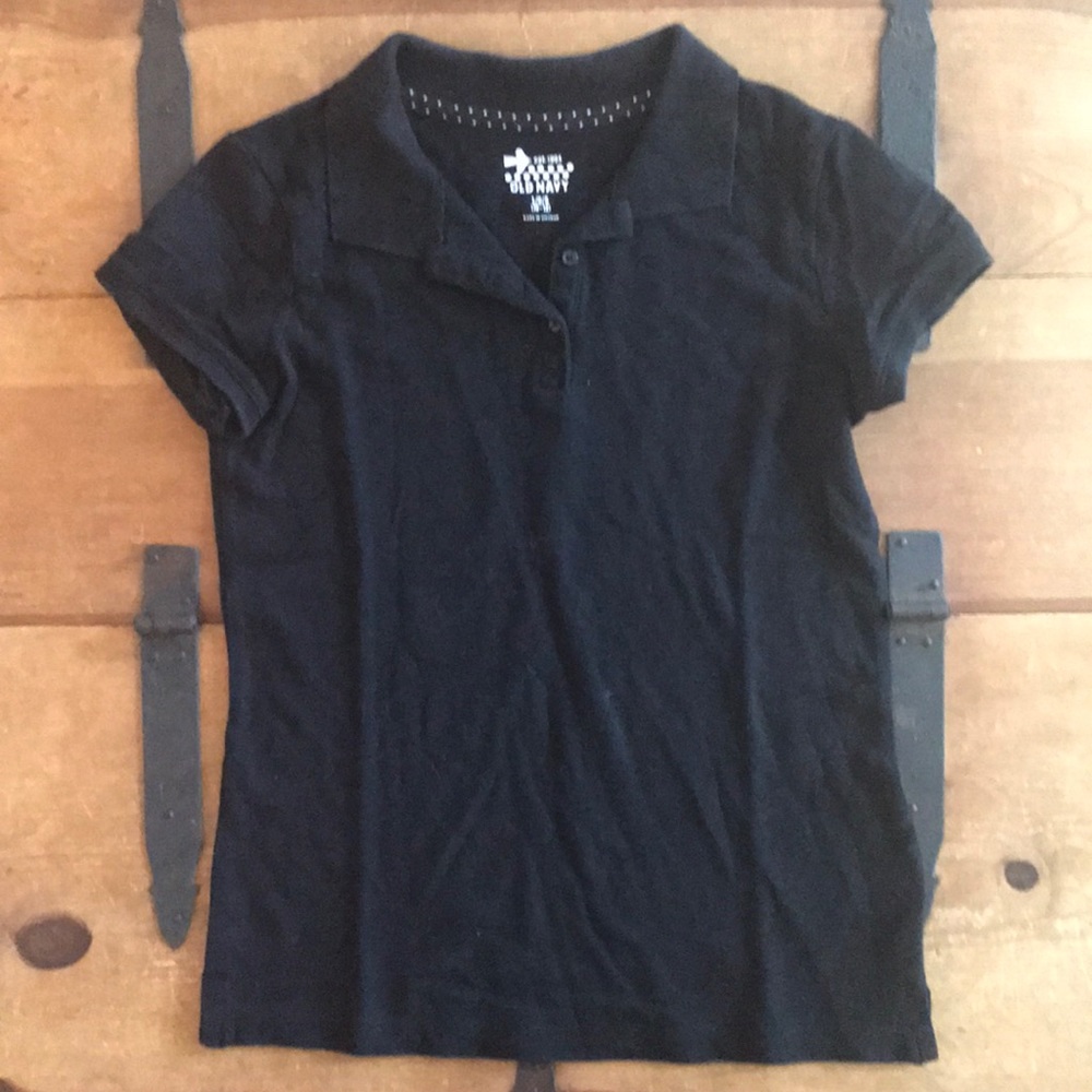 Old Navy Girls Size Large (10-12) Black Polo Shirt